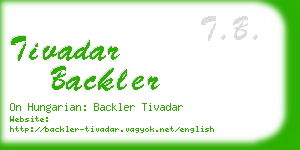 tivadar backler business card